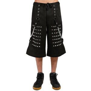 Gothic Men's Black Goth Monster Studs Gothic Punk Rock Shorts